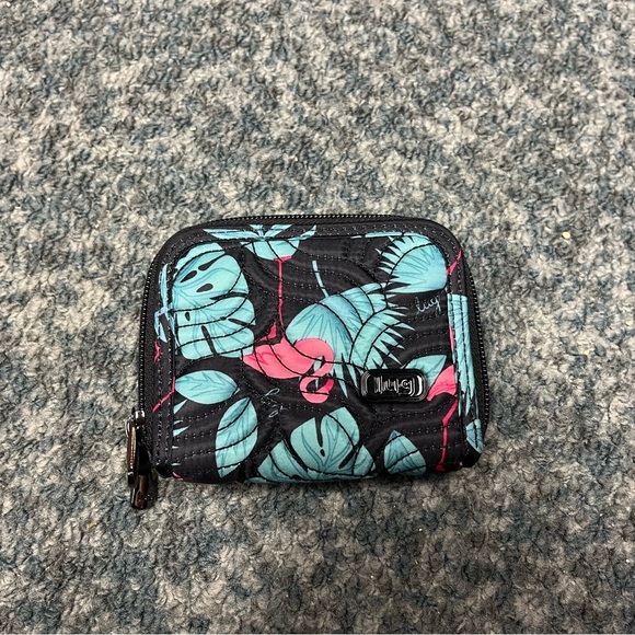 Lug splits SE RFID wallet in flamingo print - Picture 1 of 8